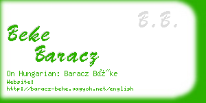 beke baracz business card